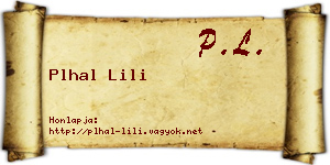 Plhal Lili névjegykártya